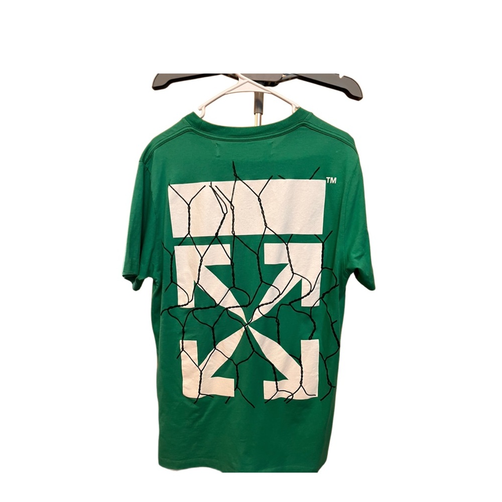 Off-white green tee shirt size medium oversized style
